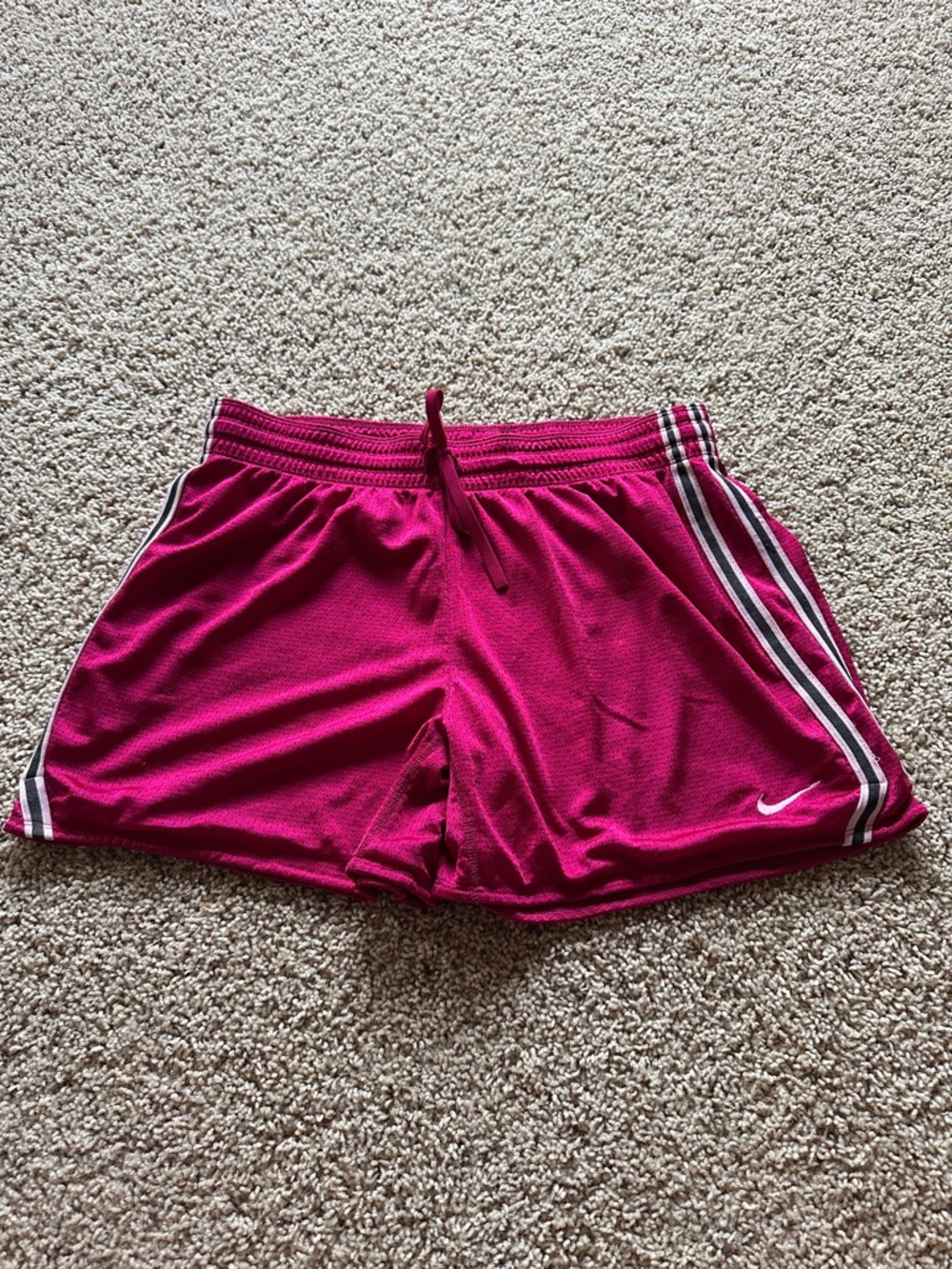 Nike Women’s Magenta Athletic Shorts with Side Stripes